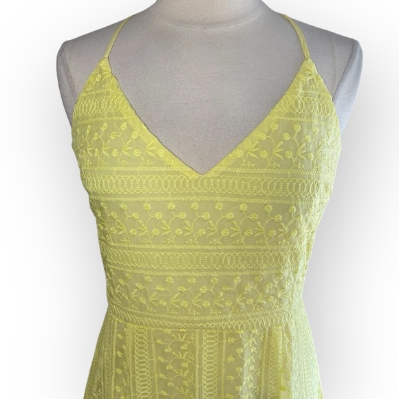 NWT FANCO Floral Embroidered Maxi Dress in Yellow, Large - Picture 2 of 9